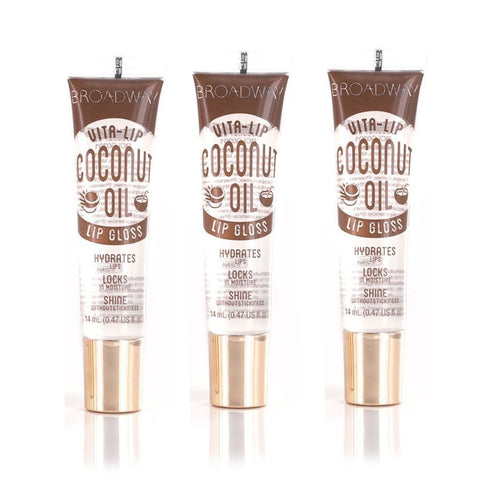 Broadway Vita-Lip Clear Lip Gloss 0.47oz/14ml (Coconut Oil), Pack of 3