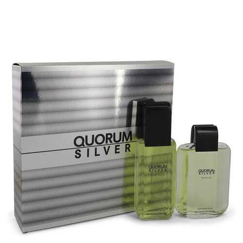 Quorum Silver by Puig Gift Set -- 3.4 oz Eau De Toilette Spray + 3.4 oz After Shave (Men)