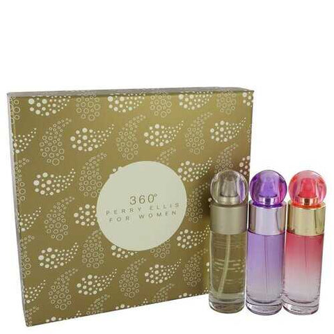 perry ellis 360 by Perry Ellis Gift Set -- 1 oz Perry Ellis 360 EDT Spray + 1 oz Perry Ellis 360 Coral EDP Spray + 1 oz Perry Ellis 360 Purple EDP Spray (Women)
