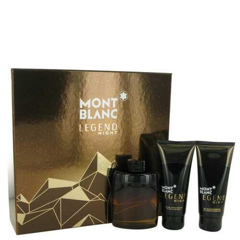 Montblanc Legend Night by Mont Blanc Gift Set -- 3.3 oz Eau De Parfum Spray + 3.3 oz After Shave Balm + 3.3 oz Shower Gel (Men)