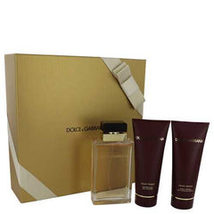 Dolce & Gabbana Pour Femme by Dolce & Gabbana Gift Set -- 3.4 oz Eau De Parfum Spray + 3.4 oz Shower Gel + 3.4 oz Body Lotion (Women)