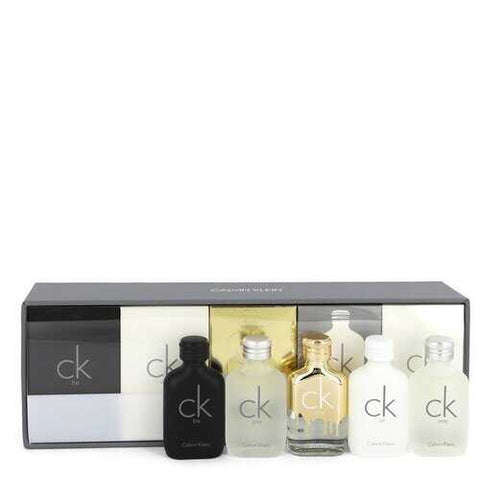 CK ONE by Calvin Klein Gift Set -- Deluxe Travel Set Includes Two CK One Travel Mini's Plus one of each of CK Be CK One Gold and CK All all in .33 oz Travel Size Mini's (Men)