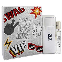 212 Vip by Carolina Herrera Gift Set -- 3.4 oz Eau De Toilette Spray + .34 oz Mini EDT Spray (Men)