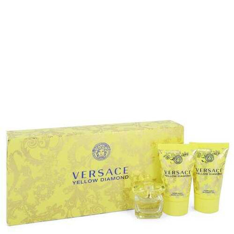 Versace Yellow Diamond by Versace Gift Set -- 0.17 oz Mini EDP + 0.8 oz Body Lotion + 0.8 oz Shower Gel (Women)